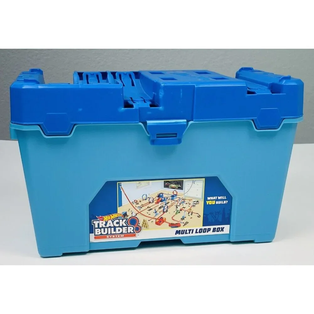 HOT WHEELS Track Builder Multi Loop & Barrel Box Replacement Parts + 4 NIP Cars